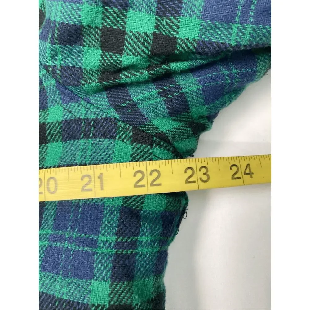 Telluride Clothing Company Green Blue Plaid Flannel Button-Front‎ Shacket M